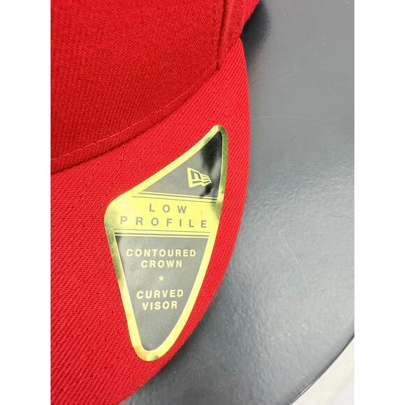 New Era 59Fifty Cleveland Indians Low Profile Size 7 3/4 Red Fitted Hat Cap NEW - Picture 2 of 8